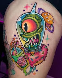 New School tattoo example