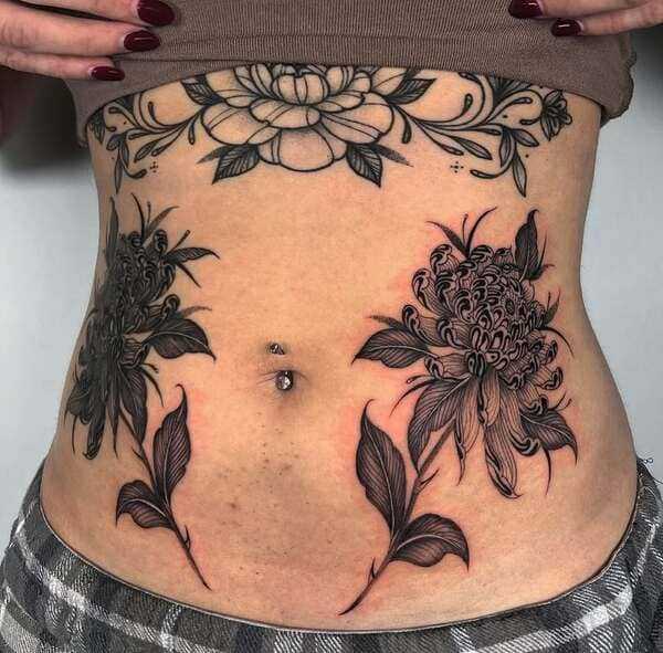 Stomach/Abdomen tattoo example